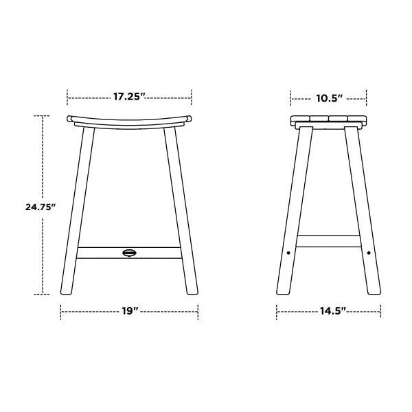 Polywood 24" Saddle Counter Stool