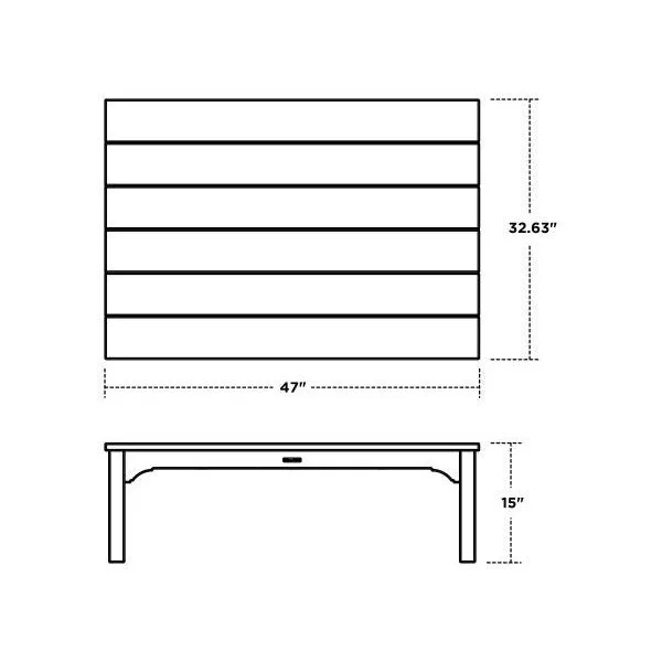 Polywood Outdoor Chinoiserie 47 x 32" Coffee Table