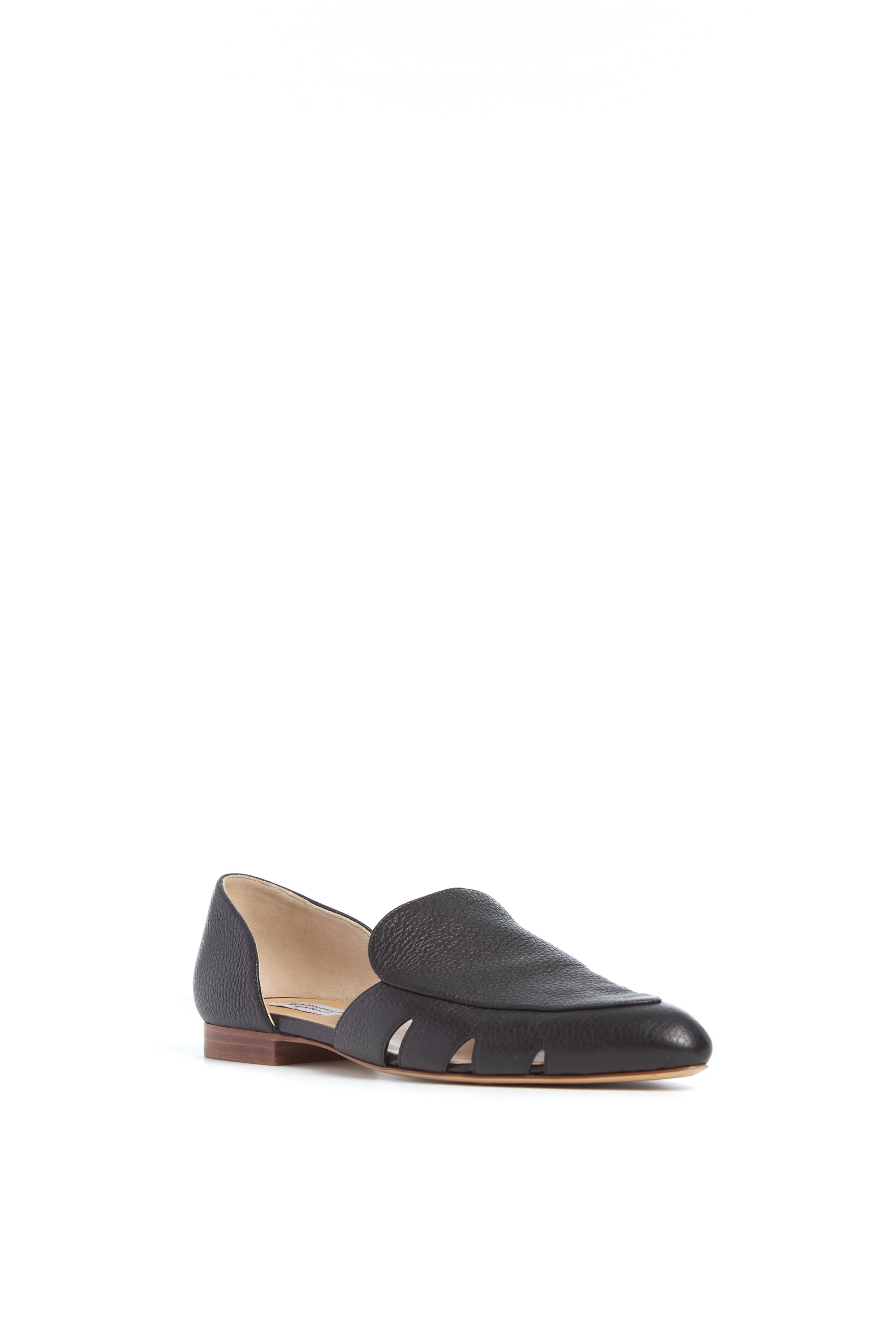 Rory Flat Shoe in Black Textured Leather