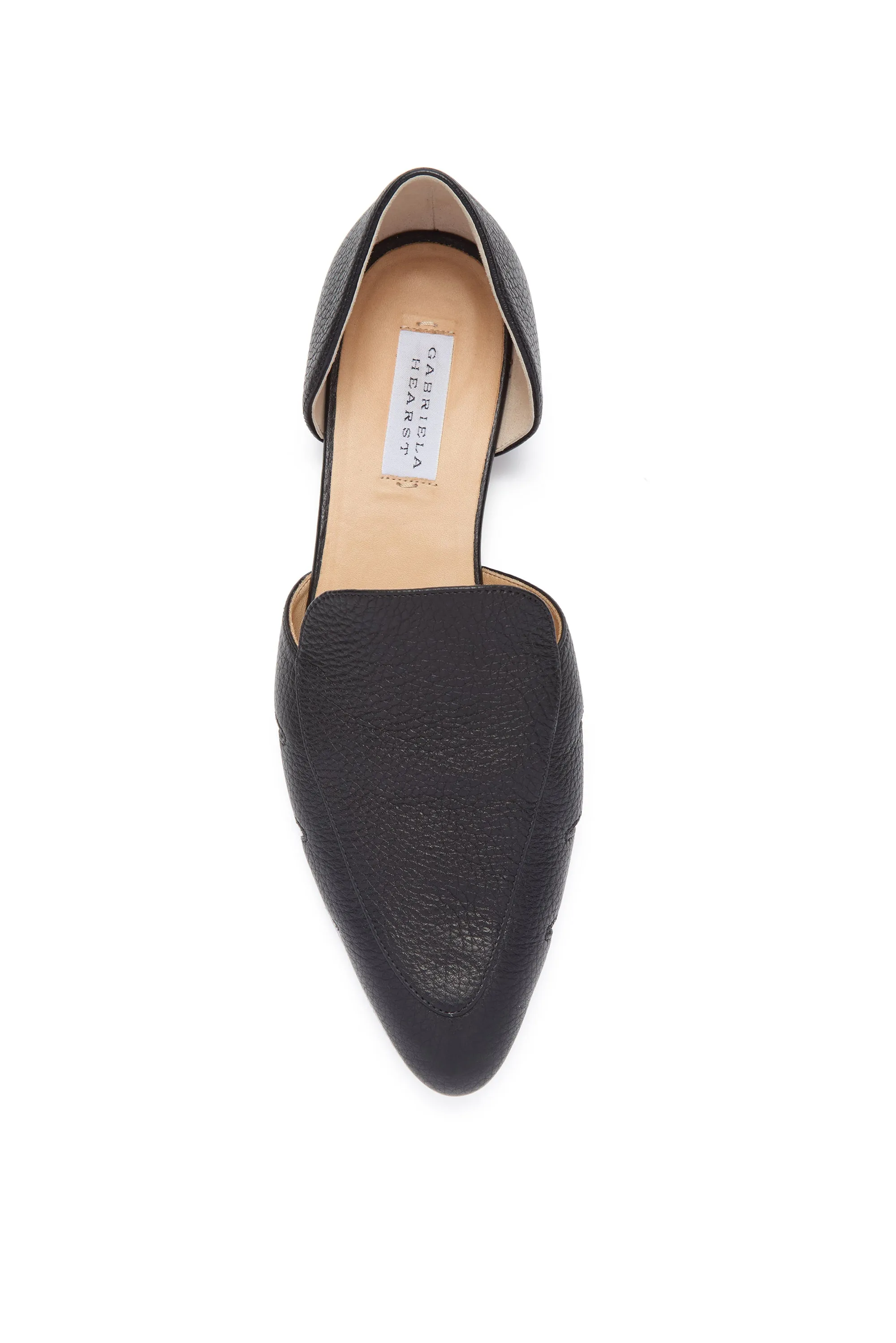 Rory Flat Shoe in Black Textured Leather