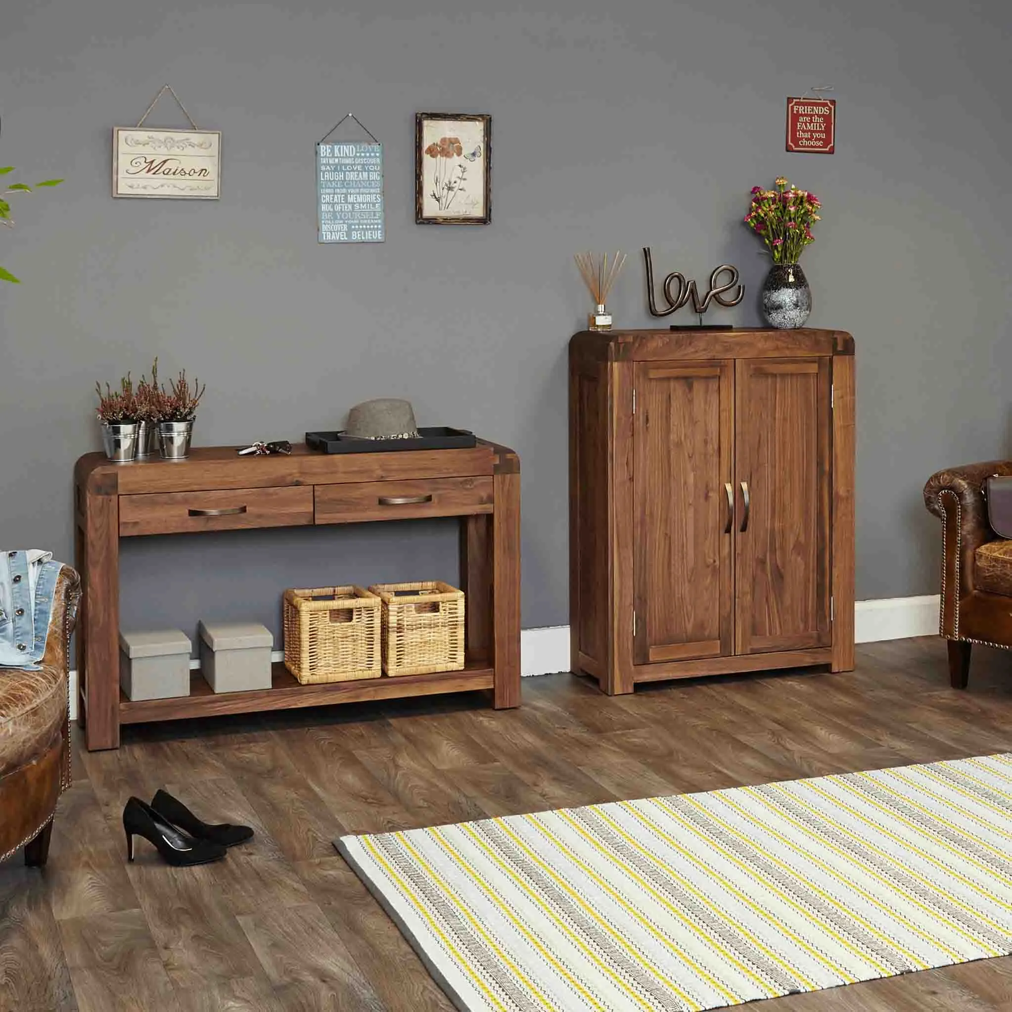 Salem Walnut Shoe Cupboard