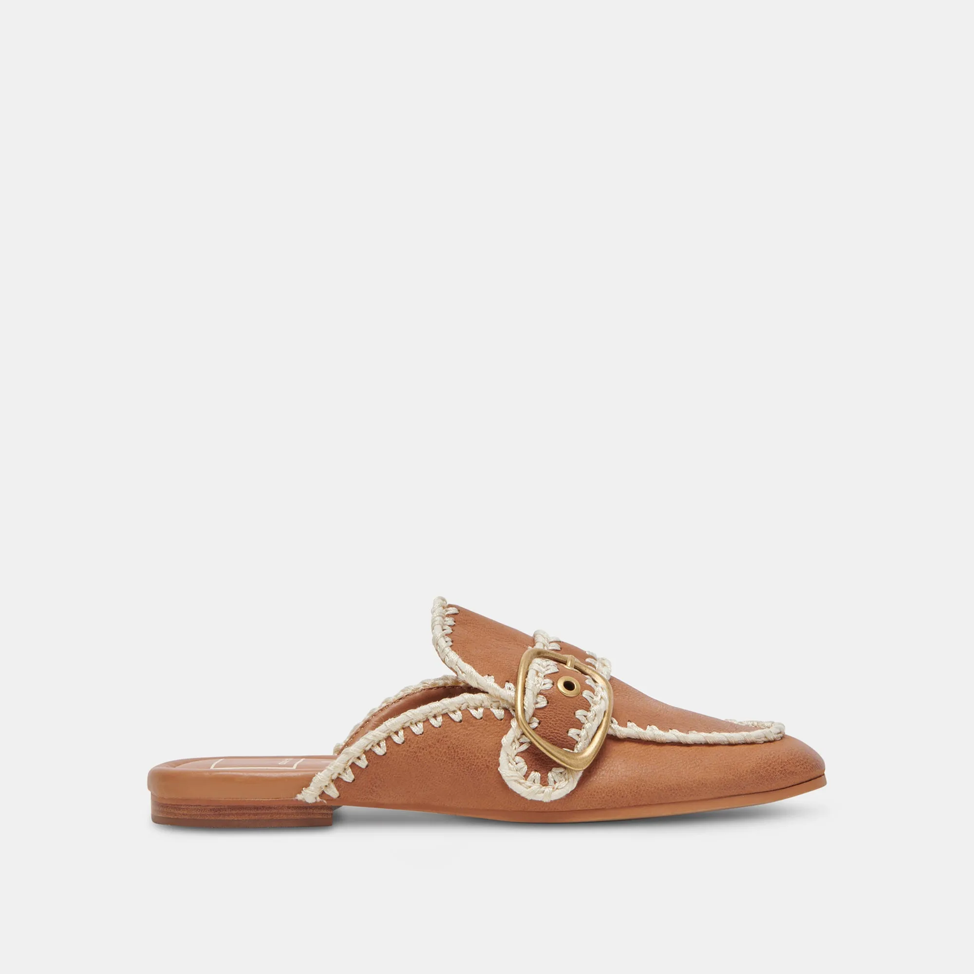 SANTEL STITCH FLATS TAN LEATHER