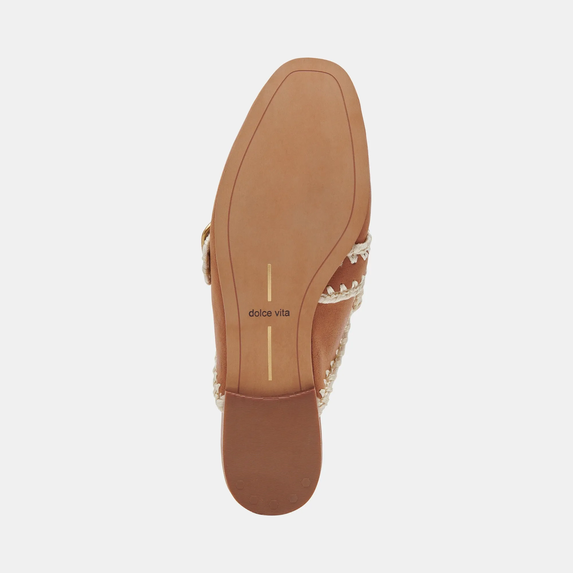 SANTEL STITCH FLATS TAN LEATHER