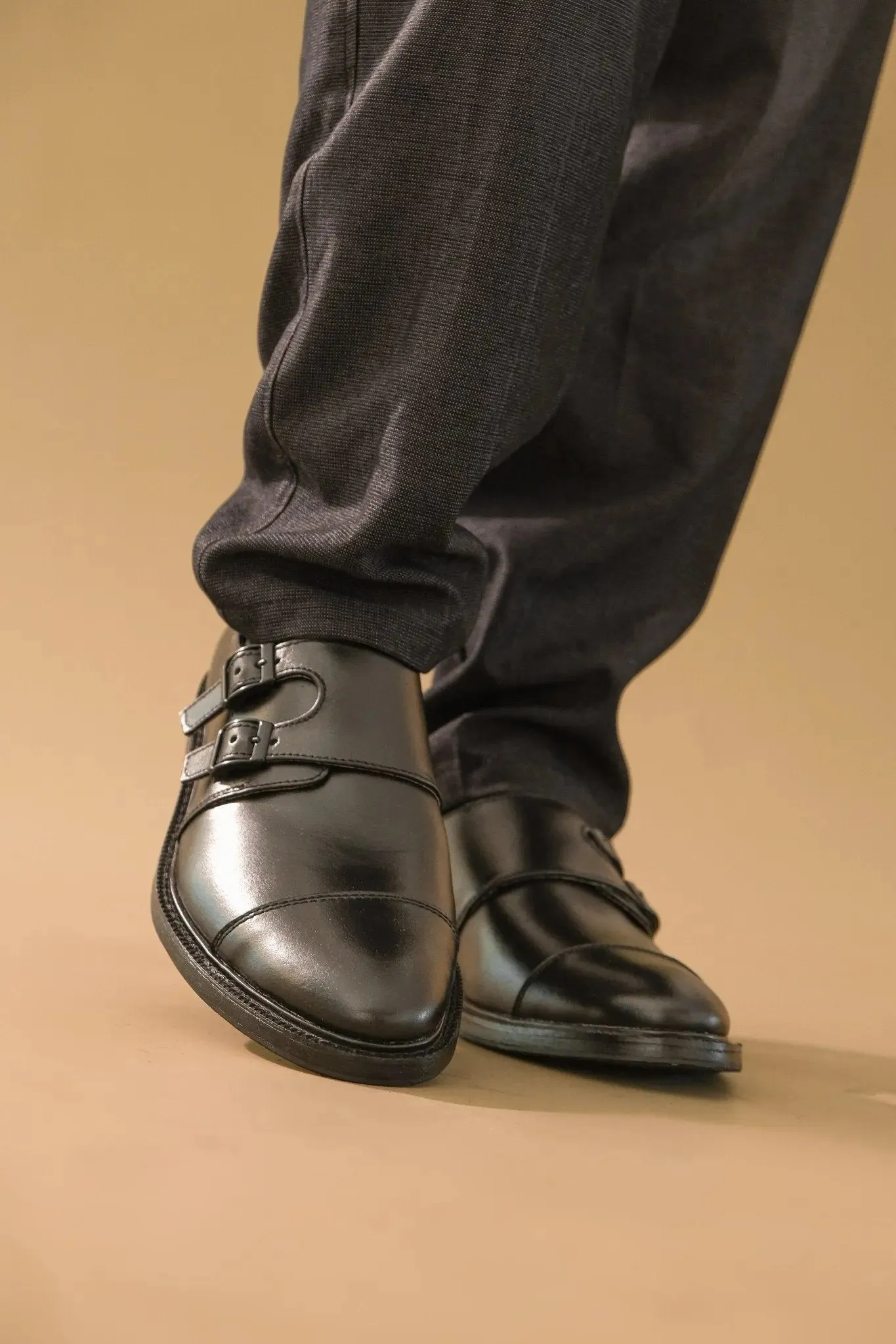 SANTIAGO Double Monkstrap Oxford - Black