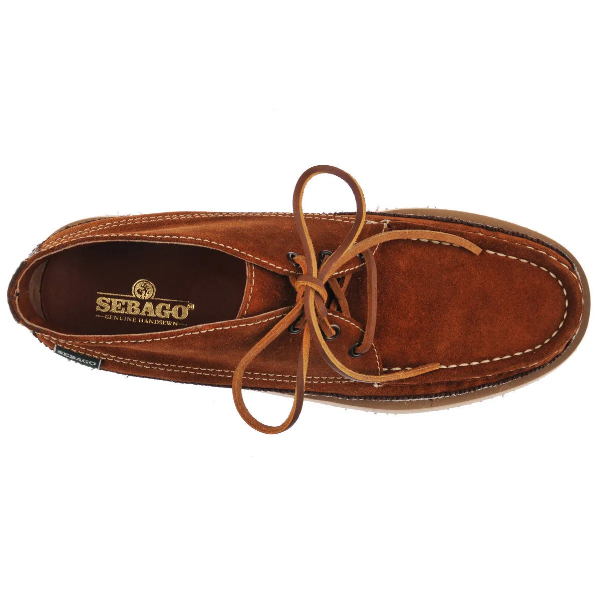 Sebago - Miwak Suede Canoe Moc Tumbled - Cognac/Dark Brown