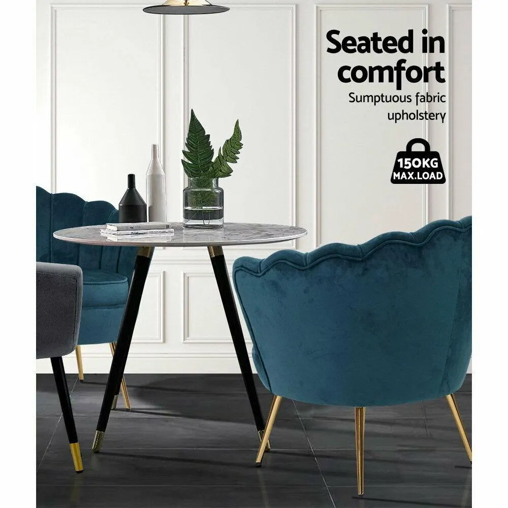 Single Accent Armchair Lounge Chair in Navy Colour