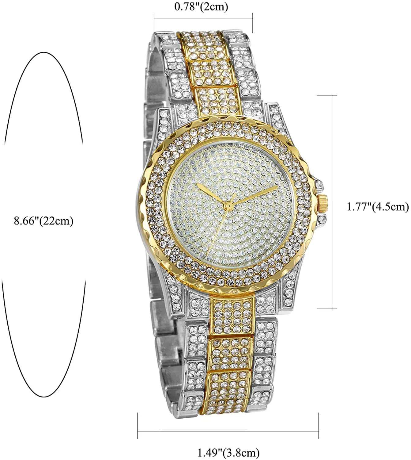 Stylish Rhinestone Round Quartz Watch Silver