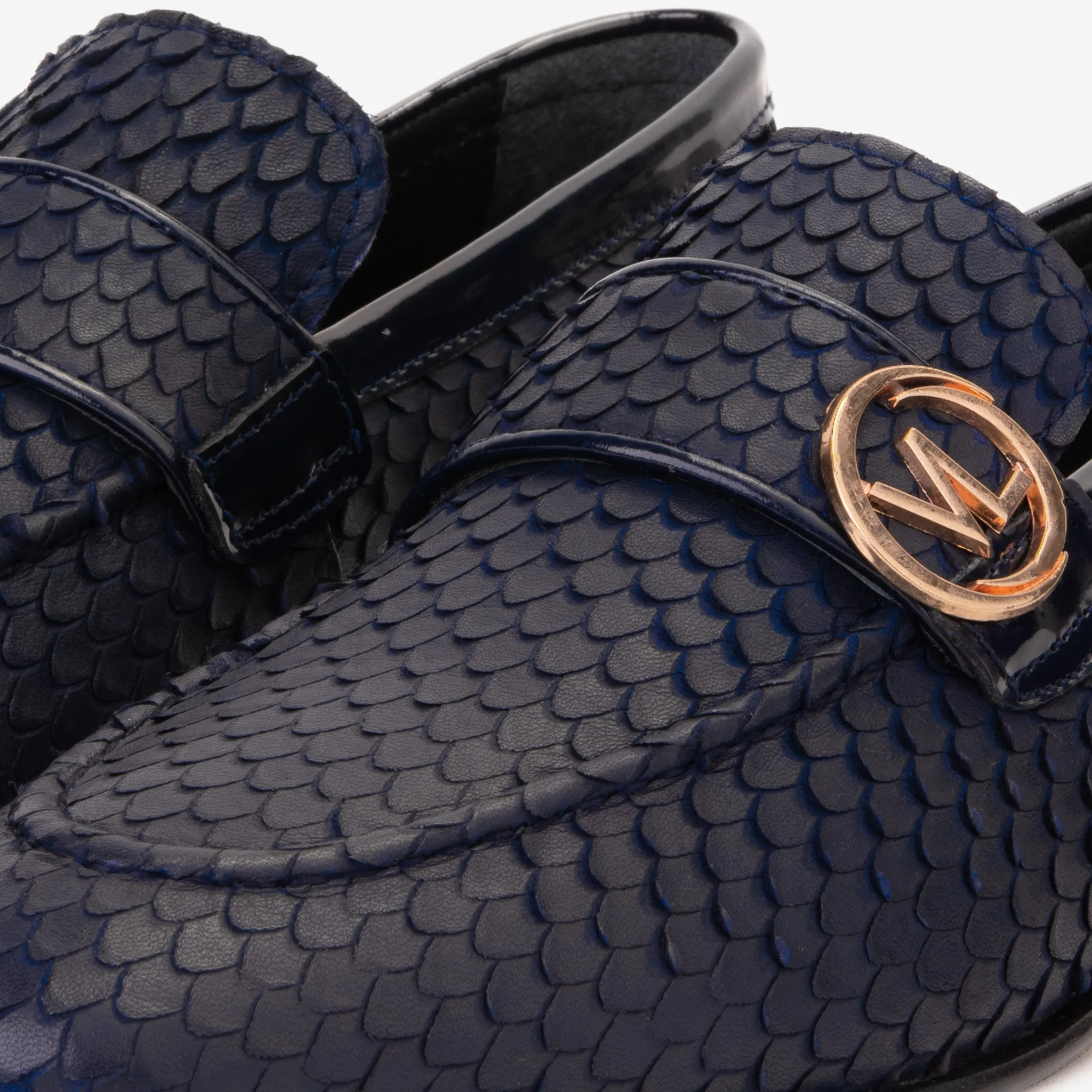 The Monarch Navy Blue Leather Men Dress Shoe