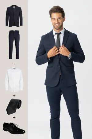 The Original Performance Suit (Navy)   Shirt, Tie & Derby Shoes - Package Deal