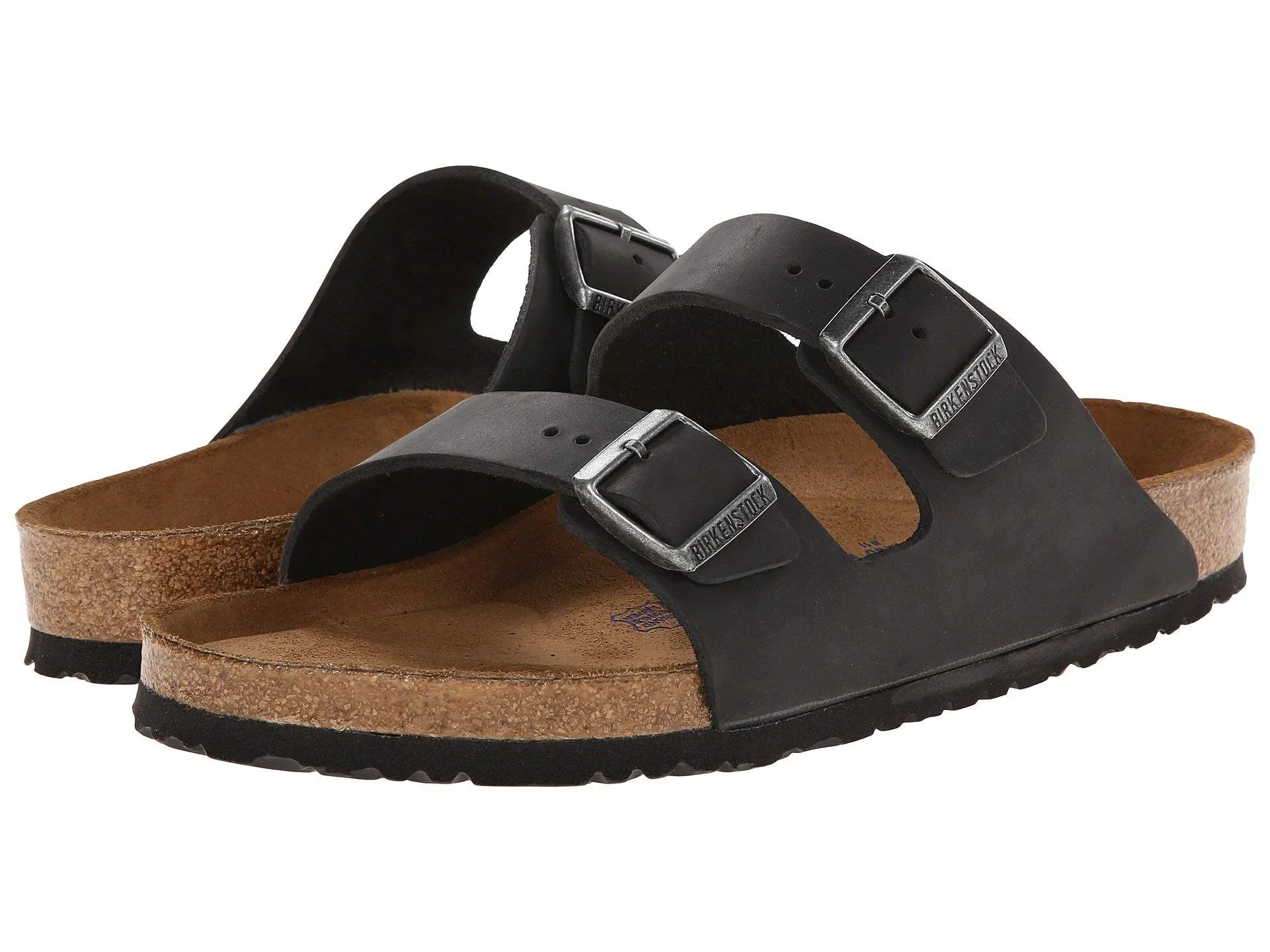 Unisex Shoes Birkenstock ARIZONA Soft Footbed Sandals 0752481 BLACK LEATHER