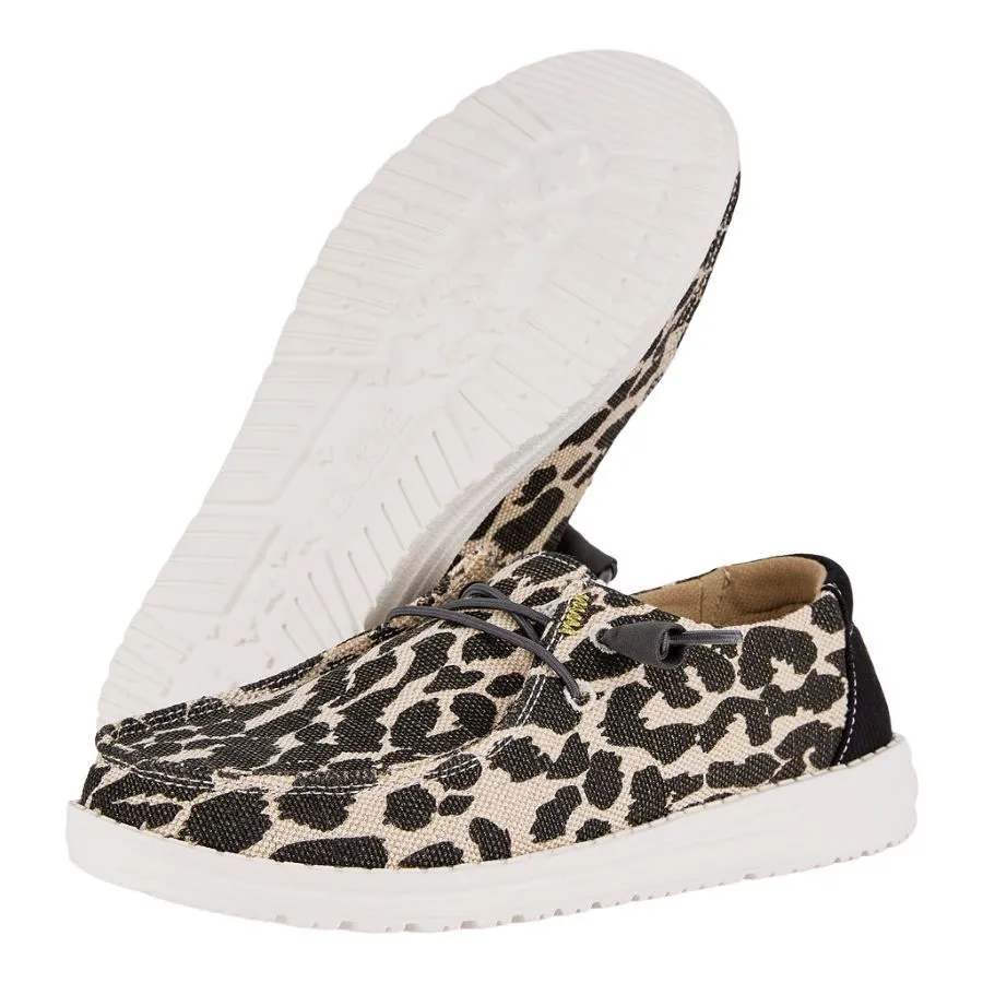 Wendy Leopard Sparkle Wide - Leopard Tan