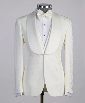 White 3 Piece Tuxedo For Men