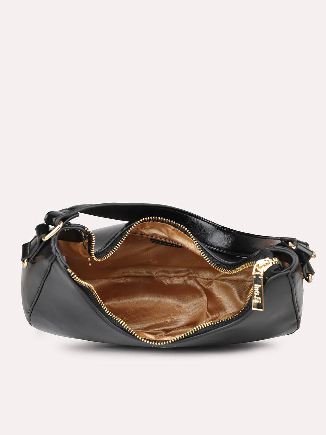 Women Black Half Moon Shoulder Bag