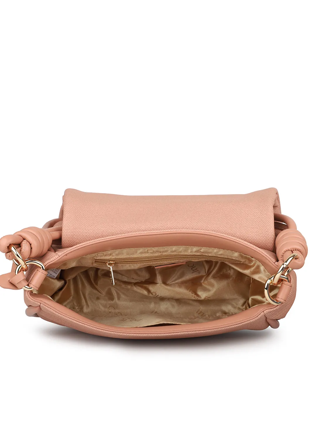 Women Peach Solid Shoulder Bag