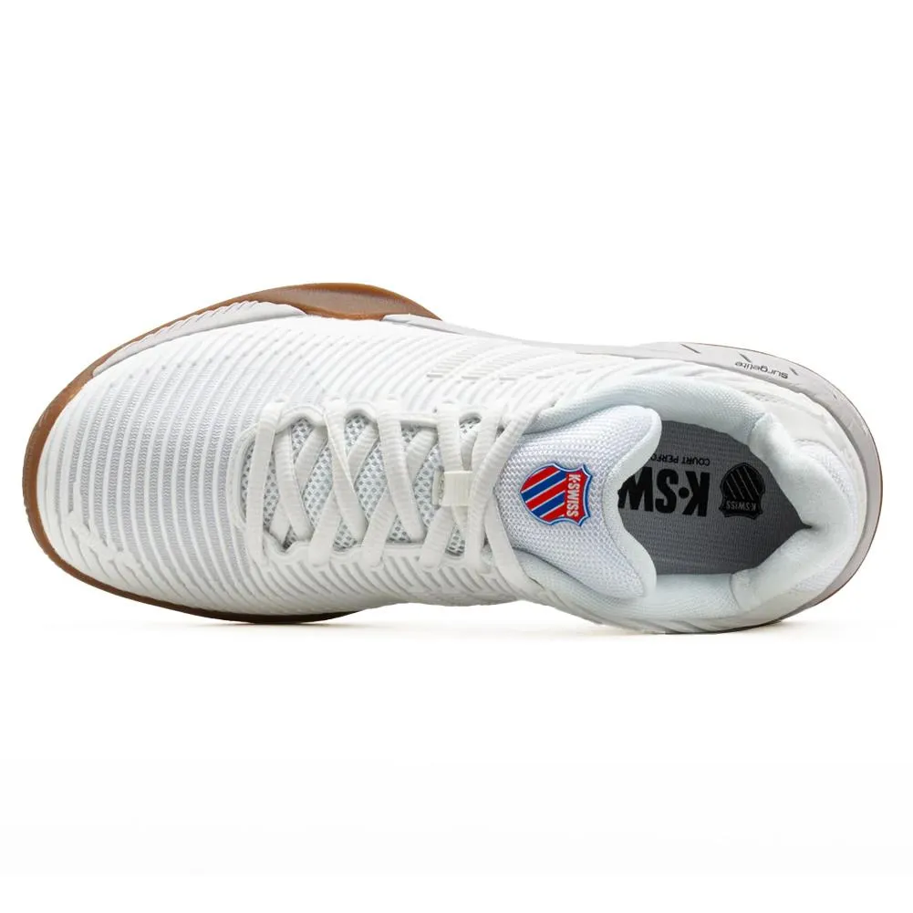 Women's Hypercourt Express 2 Indoor Pickleball Shoes Bright White and Gum